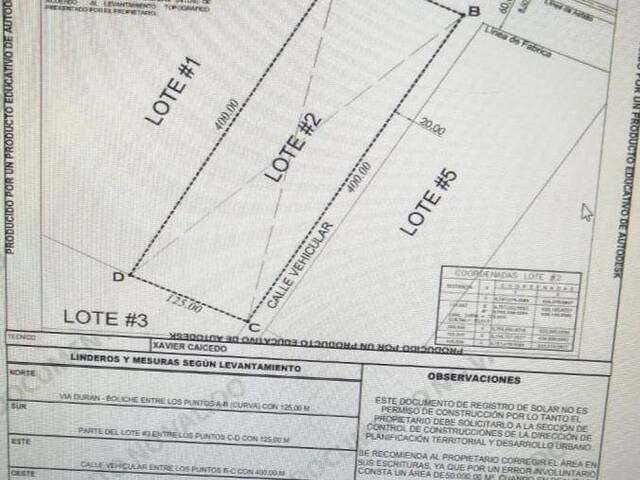 #4276 - Terrenos Industriales para Venta en Durán - G