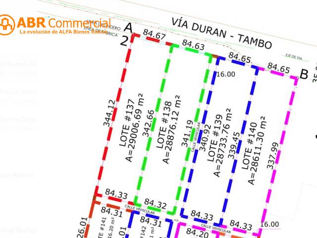 Venta terreno 29.000m2 Alto Impacto Vía Durán Tambo